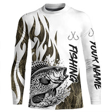 Load image into Gallery viewer, Crappie Fishing Camo Tattoo Custom Long Sleeve Fishing Shirts, Crappie Tournament Fishing Shirt IPHW6037