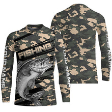 Load image into Gallery viewer, Walleye Fishing Camo Custom Long Sleeve Shirts, Patriotic Walleye Fishing Jerseys IPHW6044