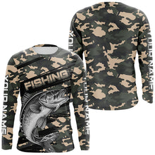 Load image into Gallery viewer, Walleye Fishing Camo Custom Long Sleeve Shirts, Patriotic Walleye Fishing Jerseys IPHW6044