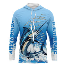 Load image into Gallery viewer, Marlin Fishing Custom Long Sleeve Performance Fishing Shirts, Marlin Saltwater Fishing Shirt IPHW7073