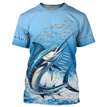 Load image into Gallery viewer, Marlin Fishing Custom Long Sleeve Performance Fishing Shirts, Marlin Saltwater Fishing Shirt IPHW7073