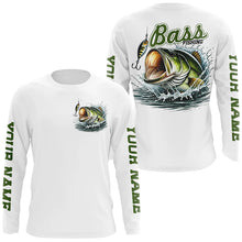 Load image into Gallery viewer, Personalized Largemouth Bass Fishing Long Sleeve Tournament Fishing Shirts, Bass Fishing Jerseys IPHW7075