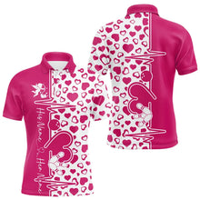 Load image into Gallery viewer, Pink Bowling Heartbeat Pulse Line Custom Valentines Day Bowling Polo Shirts For Men IPHW8332