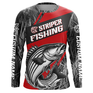 Black And Red Camo Striped Bass Long Sleeve Tournament Fishing Shirts, –  ChipteeAmz