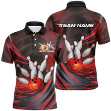 Load image into Gallery viewer, Red Flame Custom Bowling Shirts For Men, Fire Bowling Team Uniform Bowling Tournament IPHW7678