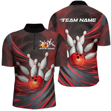 Load image into Gallery viewer, Red Flame Custom Bowling Shirts For Men, Fire Bowling Team Uniform Bowling Tournament IPHW7678