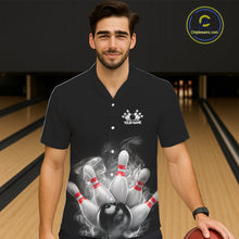 Load image into Gallery viewer, Custom Smoke Bowling Hawaiian Shirts For Men, Bowling Uniform Team Bowling Jerseys IPHW7373