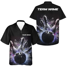 Load image into Gallery viewer, Custom Bowling Hawaiian Shirts For Men And Women Smoke Bowling Team Jerseys Strike Bowling Shirts IPHW5402