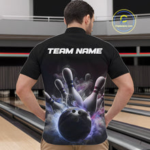 Load image into Gallery viewer, Custom Men Bowling Quarter Zip Shirts Smoke Bowling Team Jerseys Strike Bowling Shirts IPHW5402