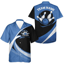 Load image into Gallery viewer, Custom Bowling Uniforms Blue Bowling Shirts For Men And Women, Classic Retro Bowling Team Shirt IPHW7396