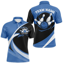 Load image into Gallery viewer, Custom Bowling Uniforms Blue Bowling Shirts For Men, Classic Retro Bowling Team Shirt IPHW7396