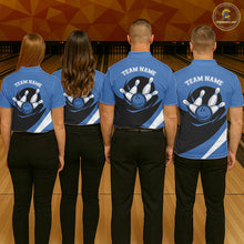 Load image into Gallery viewer, Custom Bowling Uniforms Blue Bowling Shirts For Men, Classic Retro Bowling Team Shirt IPHW7396