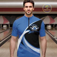 Load image into Gallery viewer, Custom Bowling Uniforms Blue Bowling Shirts For Men, Classic Retro Bowling Team Shirt IPHW7396