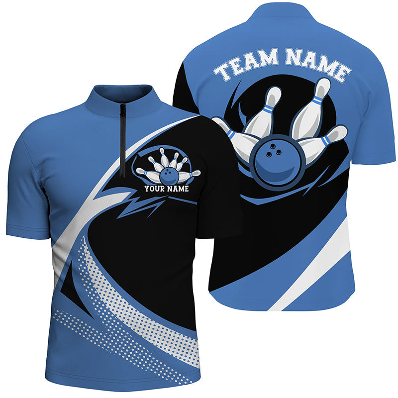 Custom Bowling Uniforms Blue Bowling Shirts For Men, Classic Retro Bowling Team Shirt IPHW7396