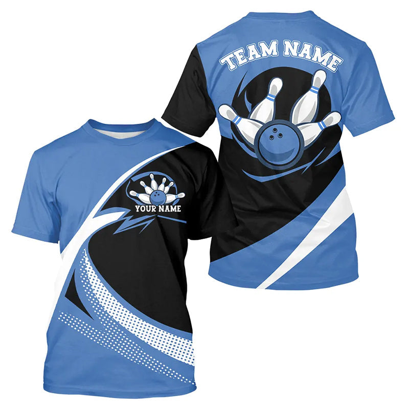 Custom Bowling Uniforms Blue Bowling For Men, Classic Retro Bowling Team IPHW7396