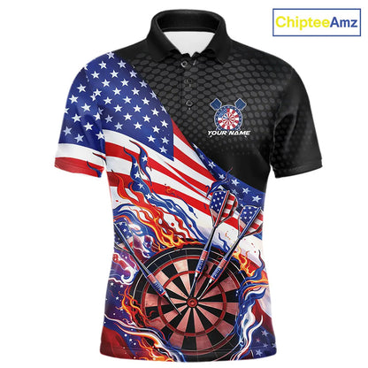 Custom Patriotic Dart Multi Styles Shirts For Men, Women And Kids, US Flag Flame Dartboard Dart Team Jerseys IPHW10407