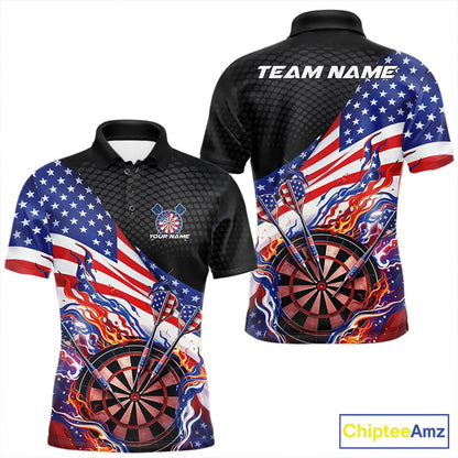 Custom Patriotic Dart Multi Styles Shirts For Men, Women And Kids, US Flag Flame Dartboard Dart Team Jerseys IPHW10407