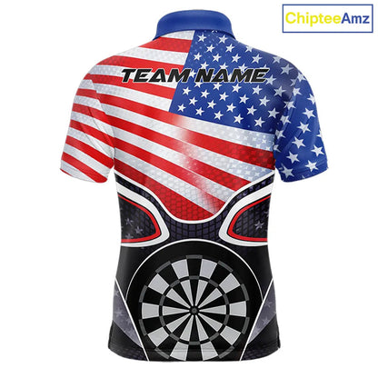 Personalized Team Name Patriotic US Flag Dart Team Jerseys, Dart Uniform Dart Players Outfit For Kids And Adult IPHW10408