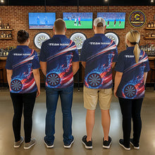 Load image into Gallery viewer, Custom US Flag Flame Dartboard Patriotic Dart Team Jerseys, Patriotic Dart Players Outfits Dart Uniform IPHW10409