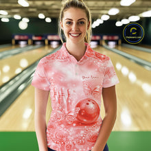 Load image into Gallery viewer, Custom Elegant Red Roses And Butterfly Women Bowling Polo Shirts, Ladies Outfit IPHW10940