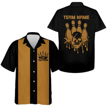 Load image into Gallery viewer, Custom Hawaiian Vintage Bowling Shirts For Men And Women, Skull Tattoo Retro Bowling Shirt For Bowling Team IPHW6595