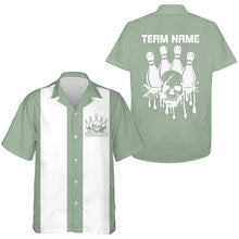 Load image into Gallery viewer, Custom Hawaiian Vintage Bowling Shirts For Men And Women, Skull Tattoo Retro Bowling Shirt For Bowling Team IPHW6595