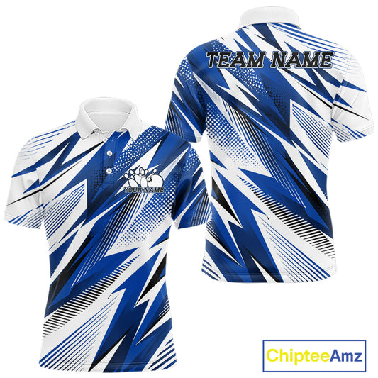 Blue and white sports jersey with geometric pattern and 'Chiptee Amz' branding.