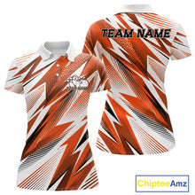 Load image into Gallery viewer, Customizable sports jersey with orange, white, and black design on a white background, featuring 'Chiptee Amz' branding.