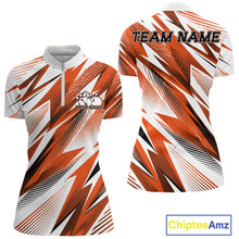 Load image into Gallery viewer, Customizable sports jersey with orange, white, and black design on a white background, featuring 'Chiptee Amz' branding.