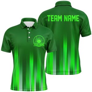 Custom Green Bowling Shirts For Men, Bowling Logo Team Bowling Jerseys, Bowler Outfit IPHW5208