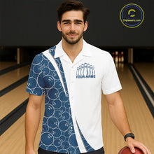 Load image into Gallery viewer, Black And Navy Blue Custom Retro Bowling Shirts For Men And Women, Classic Vintage Bowling Team Shirt IPHW7413