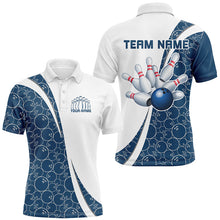 Load image into Gallery viewer, Black And Navy Blue Custom Retro Bowling Shirts For Men, Classic Vintage Bowling Team Shirt IPHW7413