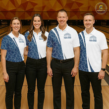 Load image into Gallery viewer, Black And Navy Blue Custom Retro Bowling Shirts For Men, Classic Vintage Bowling Team Shirt IPHW7413