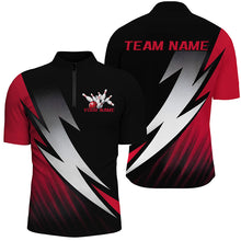 Load image into Gallery viewer, Black And Red Custom Bowling Jerseys, Bowling Team Shirts For Men Bowling Tournament Outfits IPHW7706