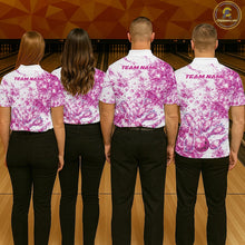 Load image into Gallery viewer, Custom Sparkling Pink Ice Cystal Bowling Shirts For Men, Women And Kid, Team Tournament Outfits Multi Styles IPHW10419