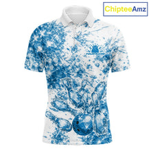 Load image into Gallery viewer, Custom Sparkling Blue Ice Cystal Bowling Shirts For Men, Women And Kid, Team Tournament Outfits Multi Styles IPHW10420