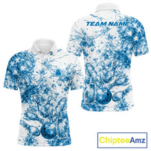 Load image into Gallery viewer, Custom Sparkling Blue Ice Cystal Bowling Shirts For Men, Women And Kid, Team Tournament Outfits Multi Styles IPHW10420