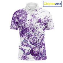 Load image into Gallery viewer, Custom Sparkling Purple Ice Cystal Bowling Shirts For Men, Women And Kid, Team Tournament Outfits Multi Styles IPHW10421