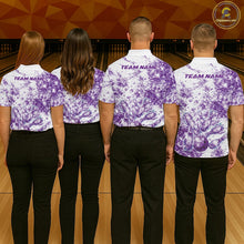 Load image into Gallery viewer, Custom Sparkling Purple Ice Cystal Bowling Shirts For Men, Women And Kid, Team Tournament Outfits Multi Styles IPHW10421