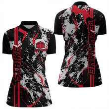 Load image into Gallery viewer, Custom Gray And Red Strike Bowling Women Quarter-Zip Shirts, Bowling League Team Uniform IPHW8861