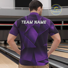 Load image into Gallery viewer, Person wearing a purple bowling shirt with 'TEAM NAME' on the back, standing in a bowling alley.