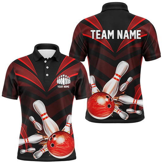Red Bowling Jersey Strike Bowling Team Shirts, Custom Bowling Uniforms For Men And Women IPHW7105