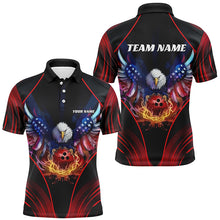 Load image into Gallery viewer, Custom Eagle Bowling Shirt Patriotic Polo Bowling Jersey For Men US Bowling | Red IPHW7108