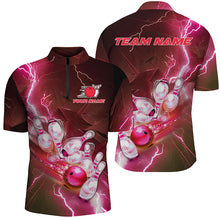 Load image into Gallery viewer, Lightning Strike Custom Red Bowling Polo Shirts, Bowling Team Jerseys For Men IPHW5221