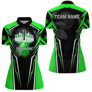 Custom Green Bowling Polo Shirts For Men, Strike Bowling Team Jerseys Bowlers Outfits IPHW5226