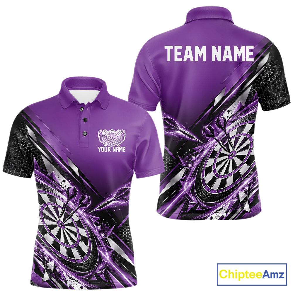 Custom Purple Dart Team Jersey, Dart League Outfit Polo Shirt For Men IPHW12559