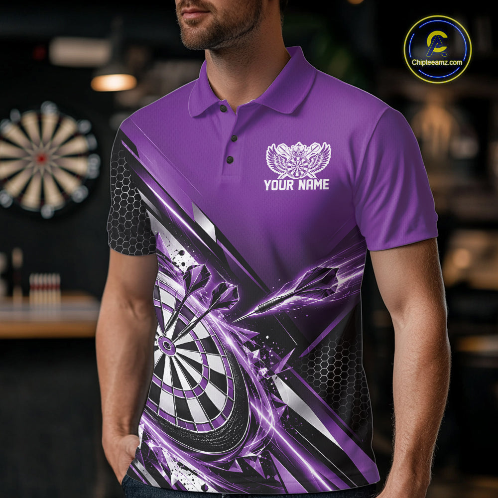 Custom Purple Dart Team Jersey, Dart League Outfit Polo Shirt For Men IPHW12559