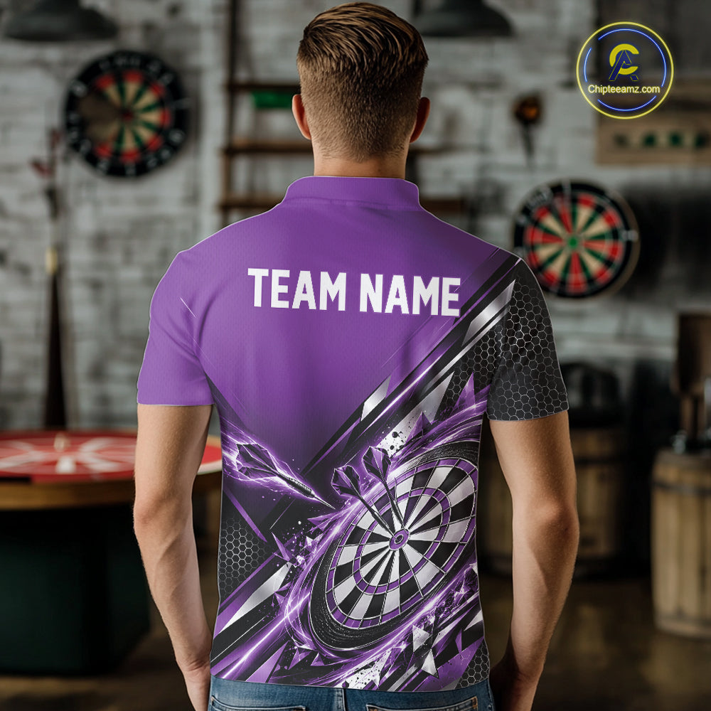 Custom Purple Dart Team Jersey, Dart League Outfit Polo Shirt For Men IPHW12559
