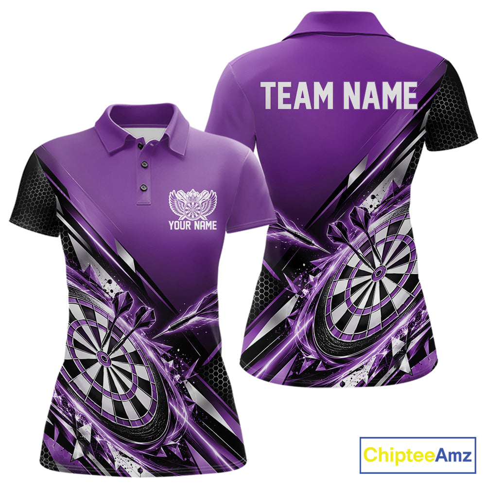 Custom Purple Dart Team Jersey, Dart League Outfit Polo Shirt For Women IPHW12559