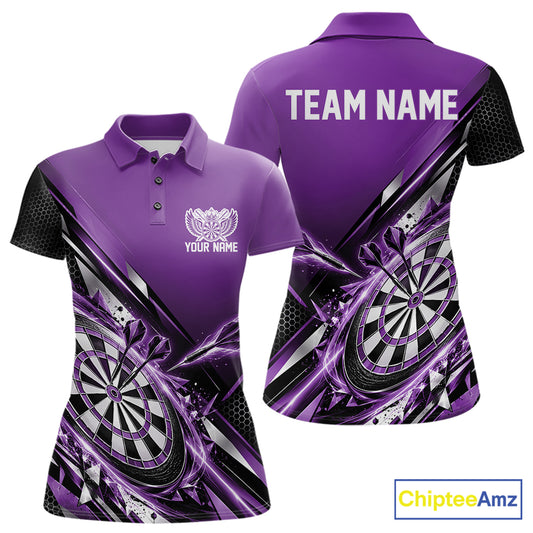 Custom Purple Dart Team Jersey, Dart League Outfit Polo Shirt For Women IPHW12559